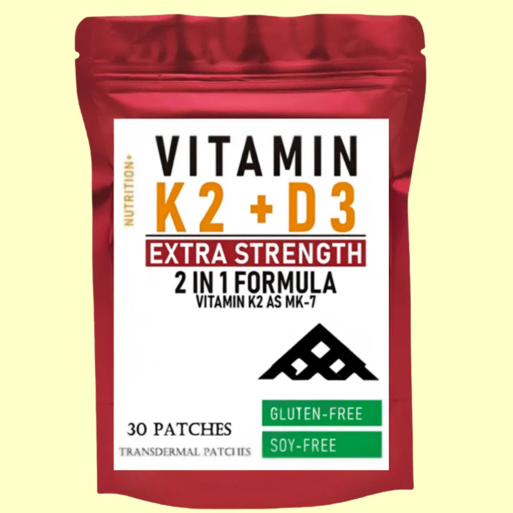 Vitamin K2 with D3 Patches Contains Vitamin D & K Complex Premium Biotin & Folic Acid Transdermal Patch 30 Patches