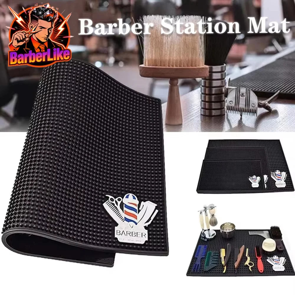 Barber Station Mat | Non-Slip Heat-Resistant Hair Tool Organizer Massage Chairs Tidesmit