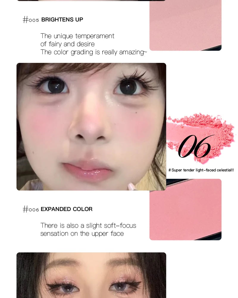 Tidesmit monochrome matte blusher palette for natural nude cheek makeup featuring soft silky low saturation powder