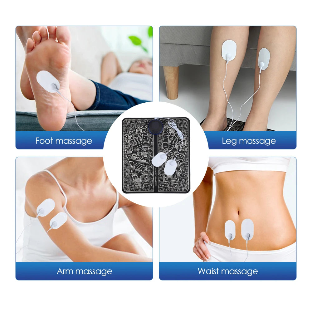 Electric Foot Massage Pad - 8 Modes 19 Intensity Levels - Tidesmit Body Shaping Massage Equipment Tidesmit