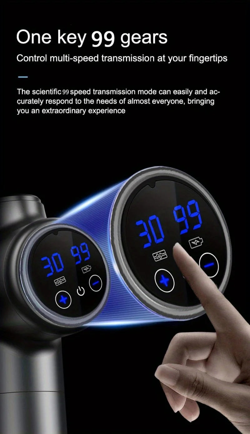 Deep Tissue Muscle Massage Gun - 99 Speed Pro Recovery Device Fascia Gun Tidesmit