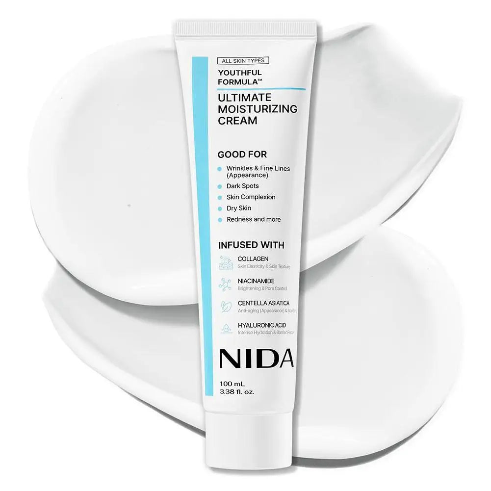 NIDA 100mL Face Moisturizer With Collagen Niacinamide For Brightening Skin Appearance Daily Nourishing Cream For All Skin 1PCS