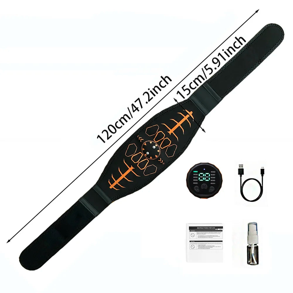 Muscle Toner Abdominal Belt - Rechargeable USB Abs Trainer (Orange) Fascia Gun orange set Tidesmit