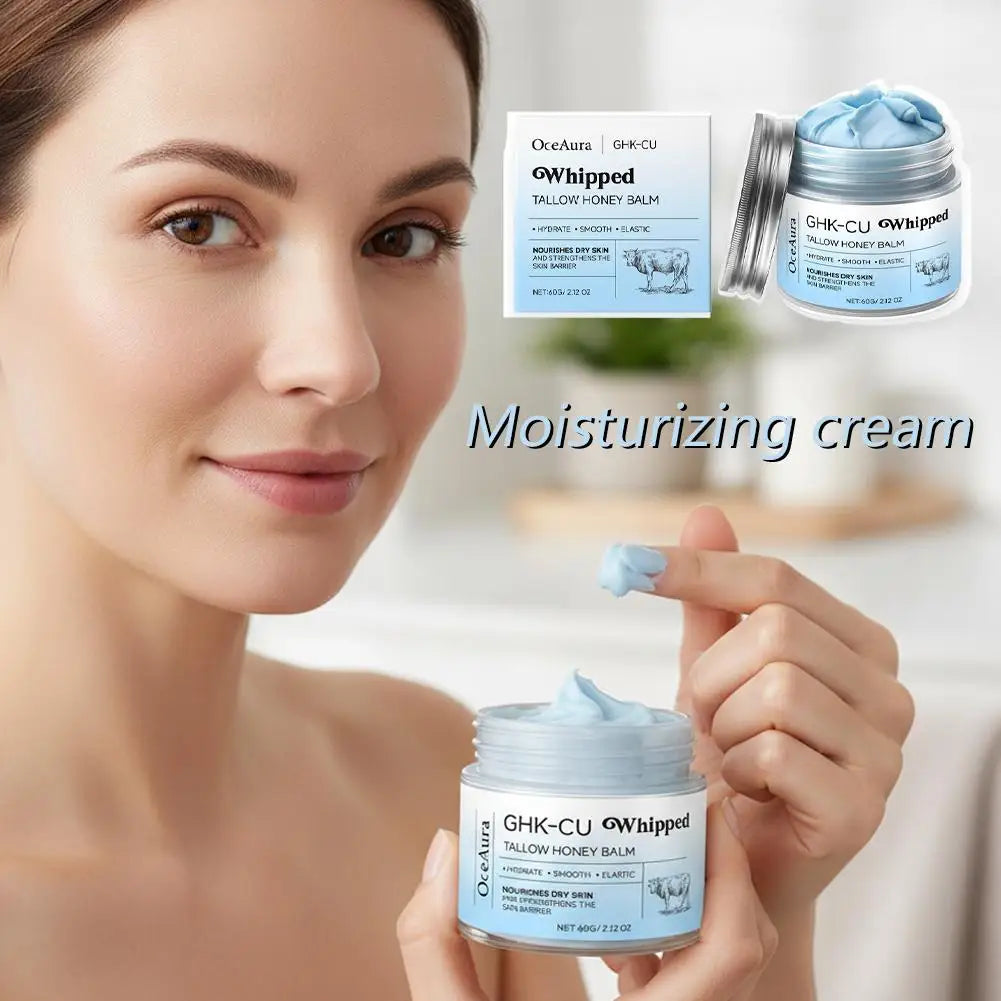 Copper Peptides GHK-Cu Beef Tallow Copper Peptide Face Cream 4% Peptides for Skin Firmness Deep Hydration Daily Facial Moistur
