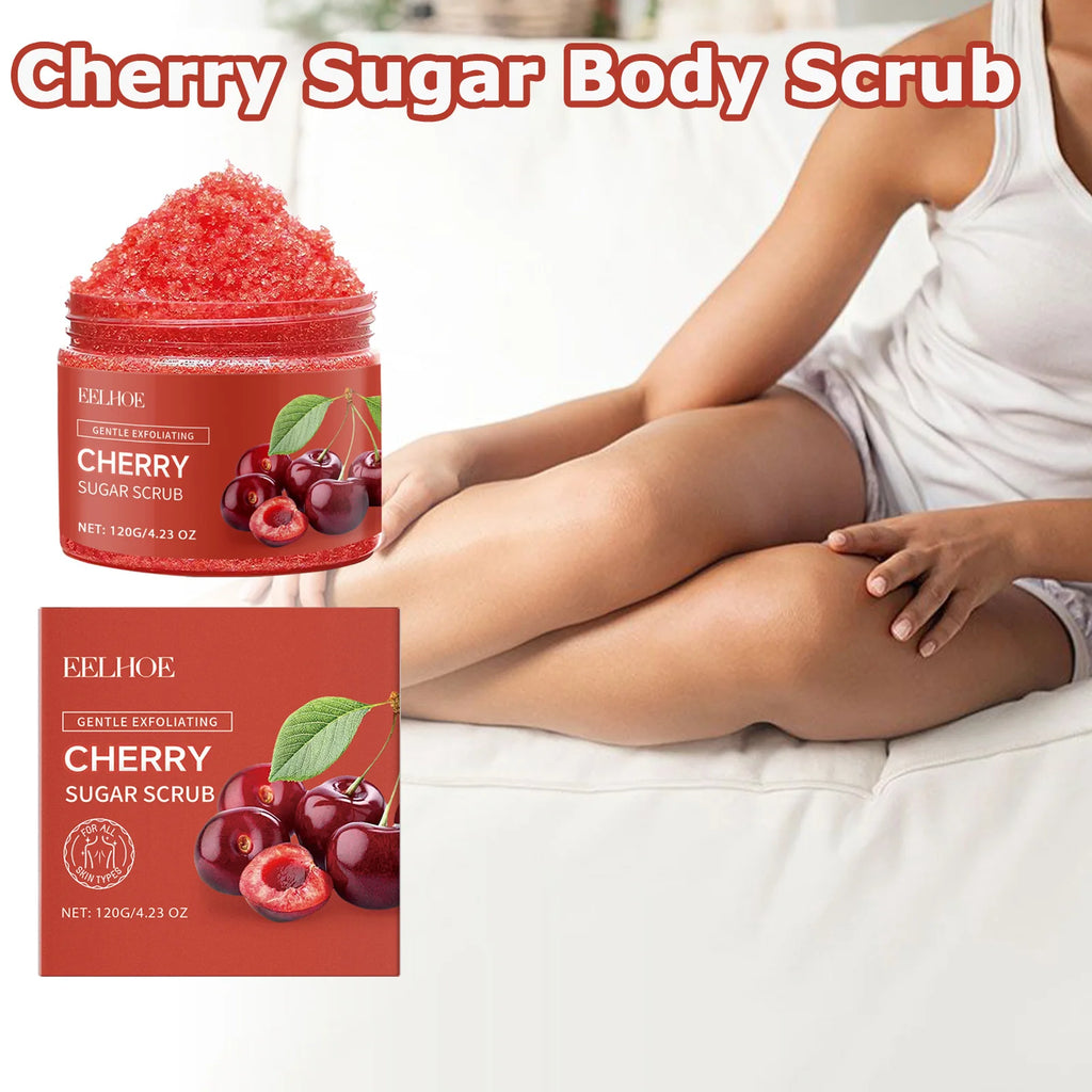 Cherry Sugar Body Scrub for Smooth Skin - Exfoliating Set Scrubs Treatments Tidesmit