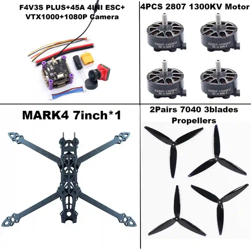 7-Inch FPV Racing Drone Kit with Carbon Fiber Frame - Tidesmit PLUS 45A Package K Tidesmit
