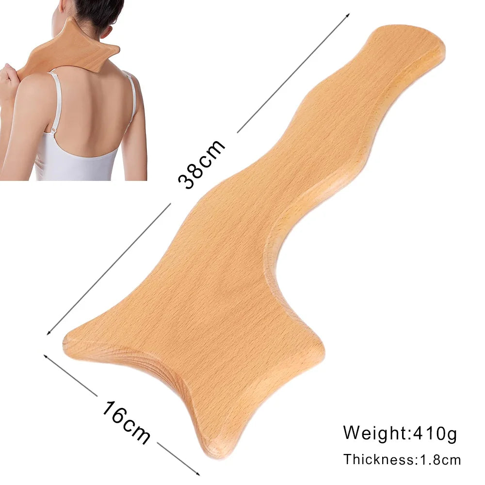 Wooden Lymphatic Drainage Massager Tool for Targeted Body Contouring Back Massage Instrument Body Gua Sha D Tidesmit