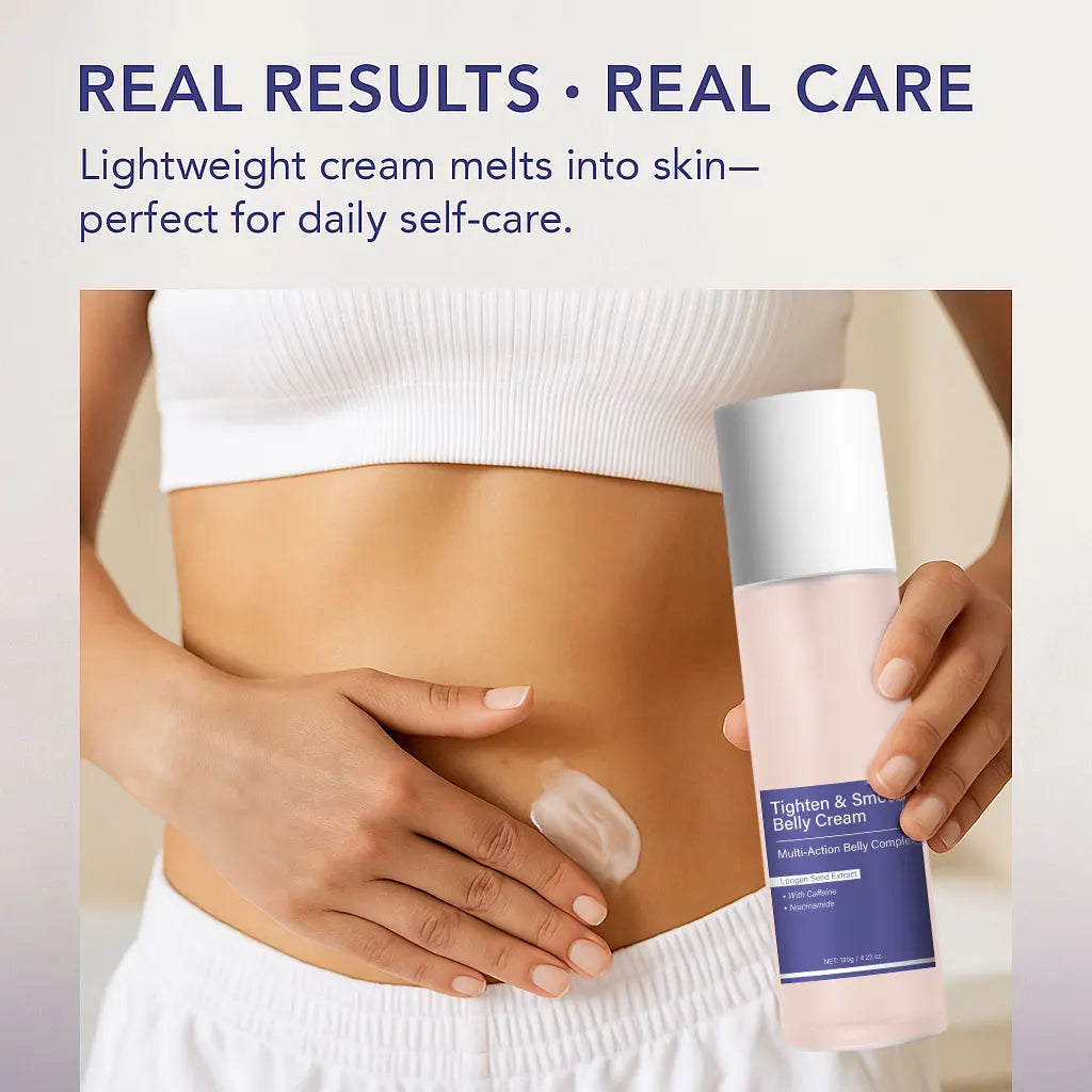 Tighten Smooth Belly Cream with Caffeine & Nicotinamide, Smoothing, Brightening, and Firming Body Lotion, 120g