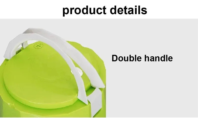 1.6L car rice cooker lid with built-in carrying handles, lime green and white