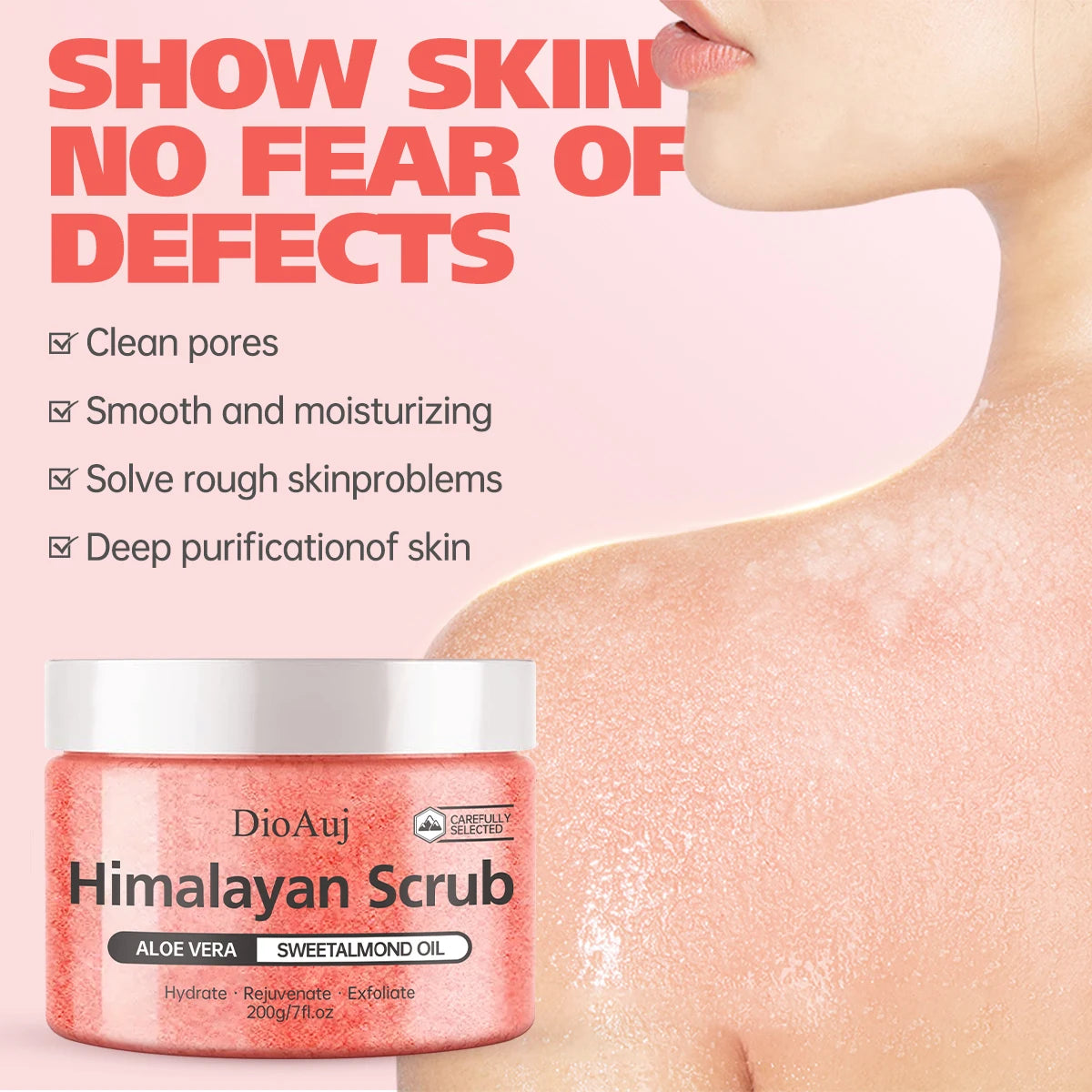 Himalayan Salt Body Scrub – Natural Exfoliating Souffle 200g Scrubs Treatments Tidesmit