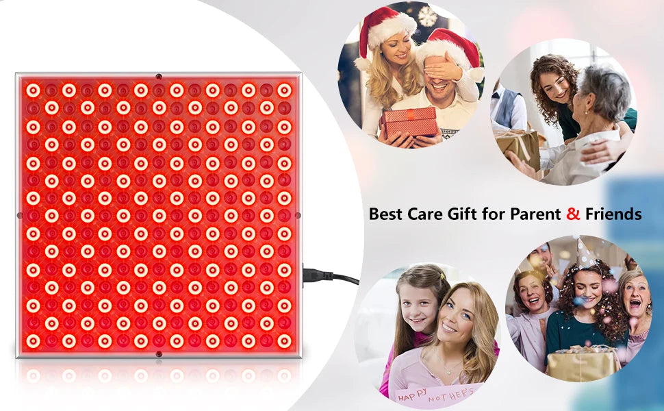 225pcs LED Red Light Panel Lamp For Facial Anti Aging Skin Care Beauty LED Light Body Pain Relief 850nm Near Infrared Heating