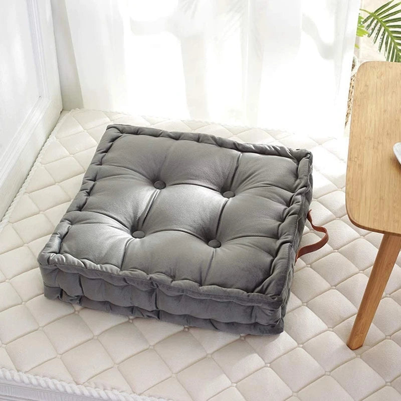 Square Thick Floor Seating Cushions Tufted Meditation Pillow Floor Pillow Seating with Carrying Handle Tatami Pad Christmas Gift