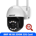 12MP PTZ WiFi IP Camera Dual Lens 2.8mm -12mm 8X Zoom 4K Outdoor AI Human Tracking CCTV Audio Home Security Surveillance Camera