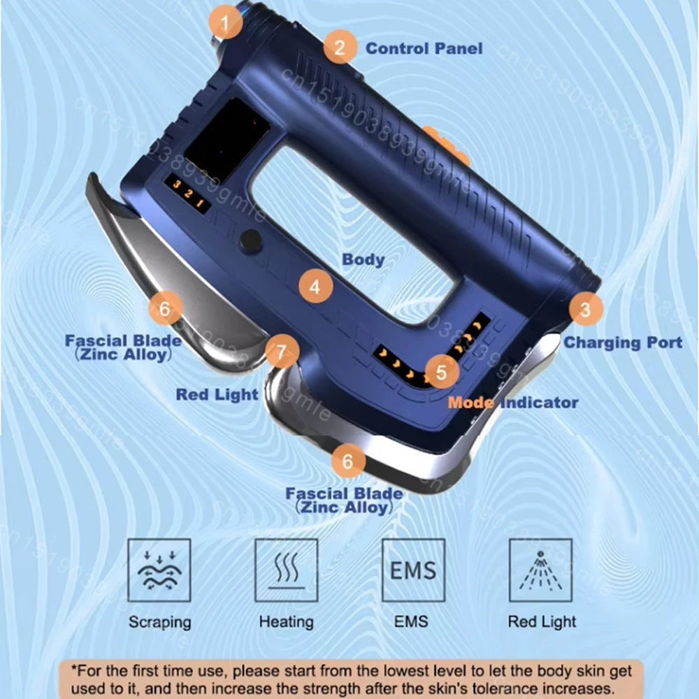 Fascia Massage Gun with Electric Heating - Professional Muscle Recovery Fascia Gun Tidesmit
