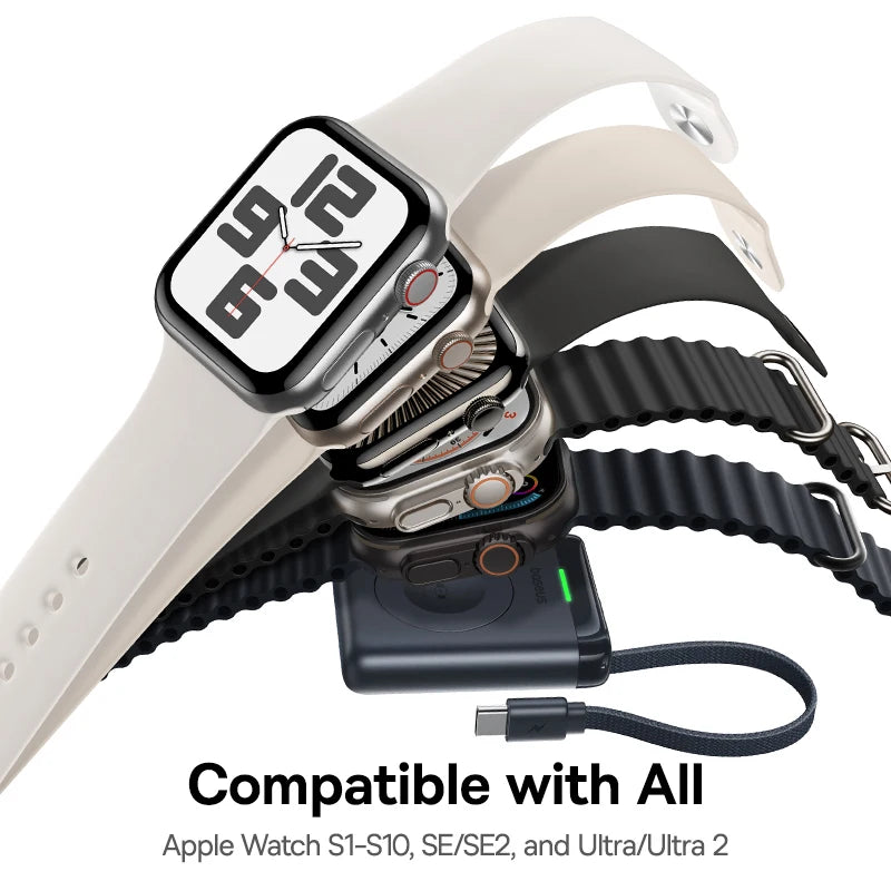 Magnetic Wireless Charger for Apple Watch - Fast USB-C Cable Tidesmit