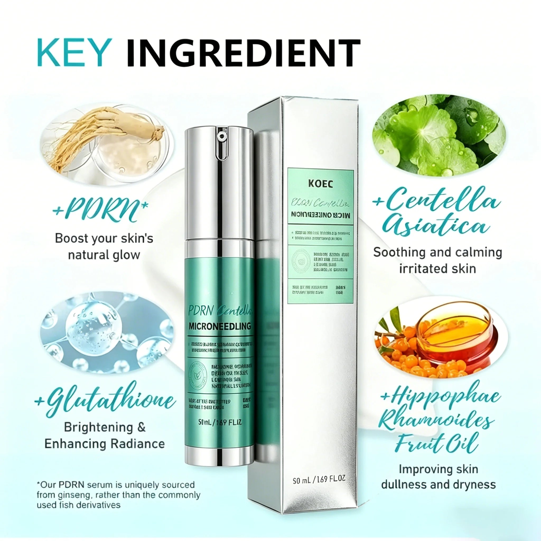 Tidesmit 50ml Spicule Microcrystal Serum texture close-up for pore exfoliation and Korean glass skin hydration