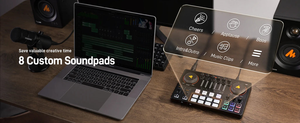 Podcast Audio Interface Mixer Tidesmit AME2 | Dual XLR Studio Console Tidesmit