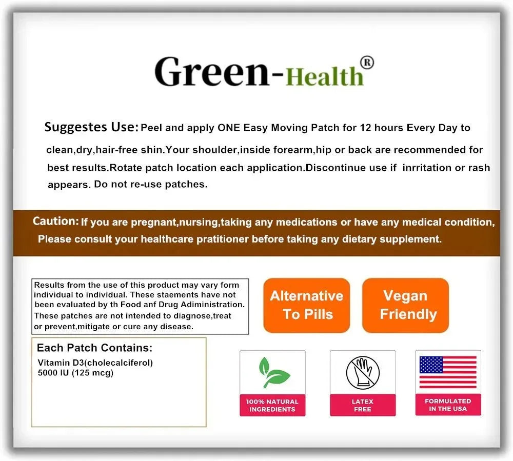 Tidesmit Vitamin D3 Transdermal Patches for bone, muscle, and heart health. 30 natural, vegan vitamin D3 patches.