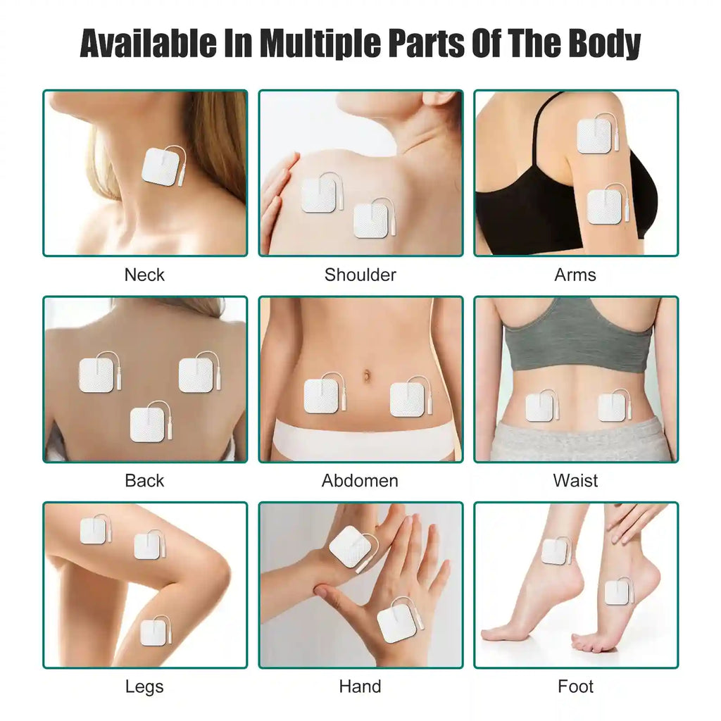TENS Unit Electrode Replacement Pads - Medical Grade Self-Adhesive Set Massage Roller Tidesmit