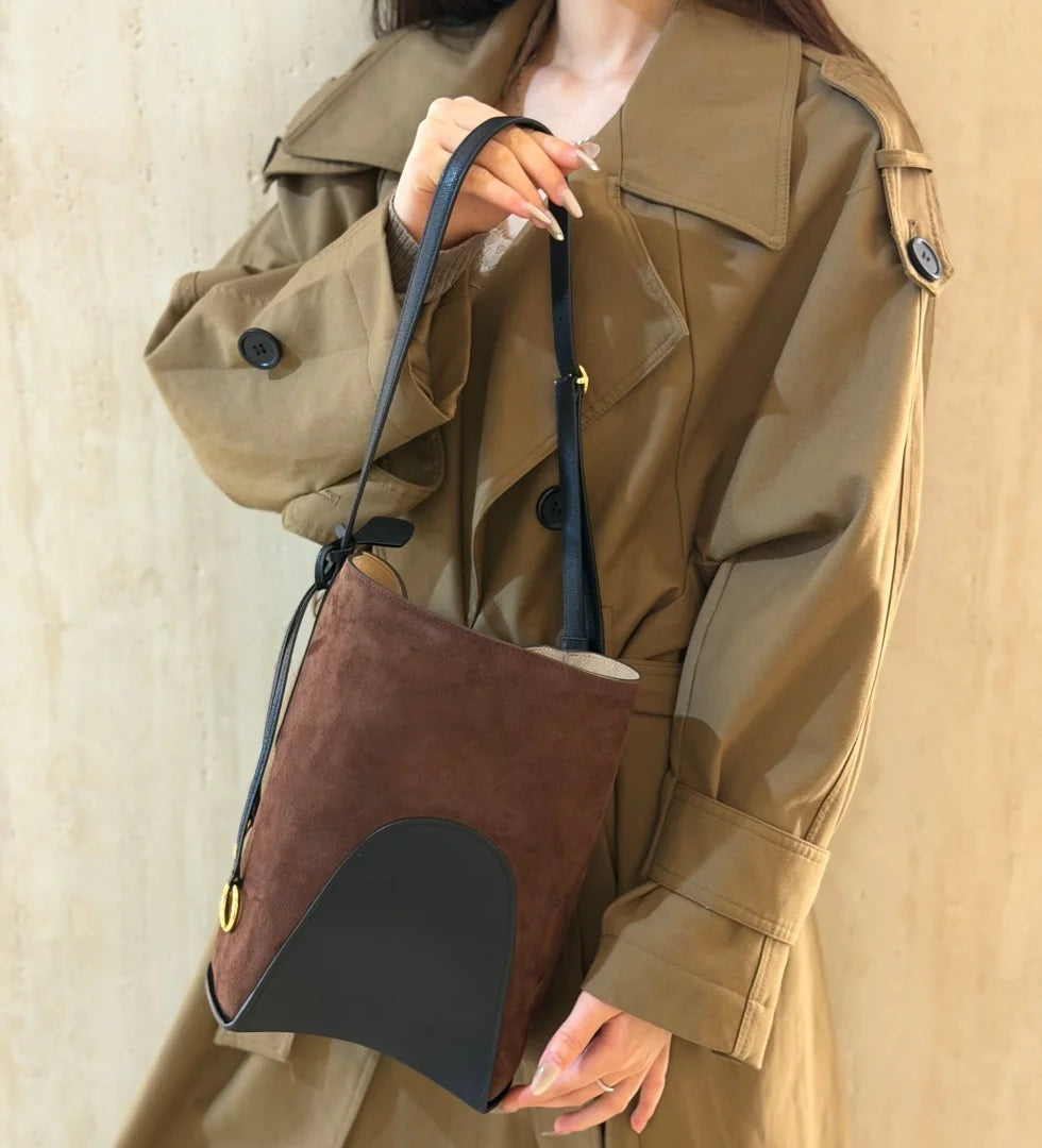 2026 New Bucket Bag Rear Saddle Design High end Leather Shoulder Bag Leather Crossbody Bag