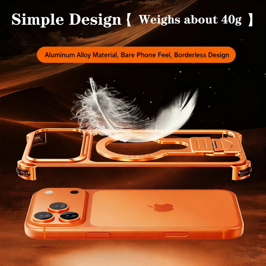 iPhone 17 Pro Max Metal Case with 360 Kickstand - Orange Tidesmit Tidesmit