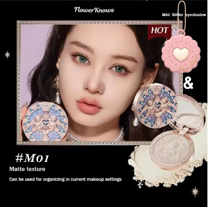 Tidesmit Flower Knows Little Angel relief highlight face powder texture close-up for illuminating makeup