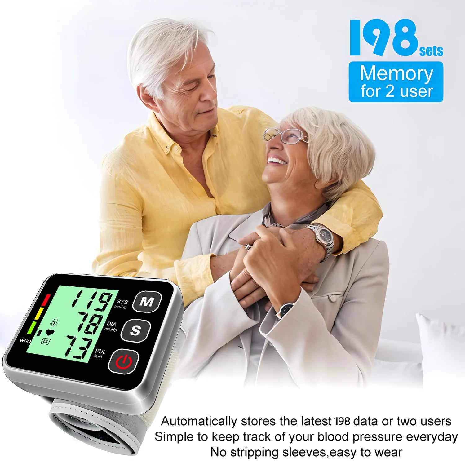 Portable Sphygmomanometer Medical Digital Wrist Blood Pressure Monitor Pulse Heart Rate Monitor Tonometer тонометр