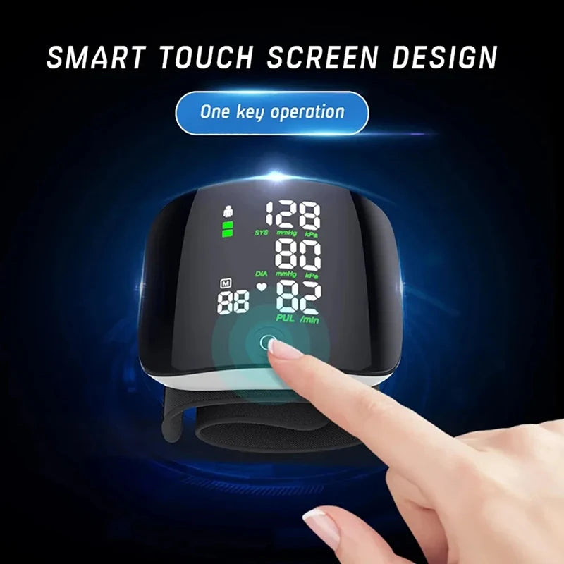 USB Rechargeable Wrist Blood Pressure Monitor English Voice Tonometer Best Automatic Digita Sphygmomanom BP