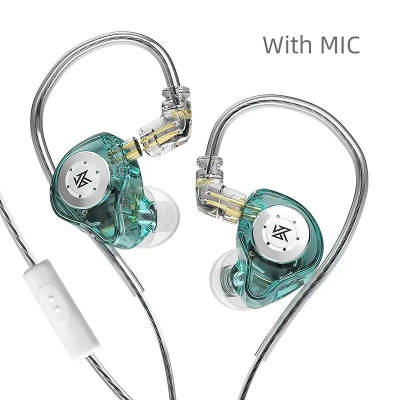 KZ EDX Pro In-Ear Monitors | Tidesmit HiFi Bass Wired Earbuds EDXProCyan MIC Tidesmit