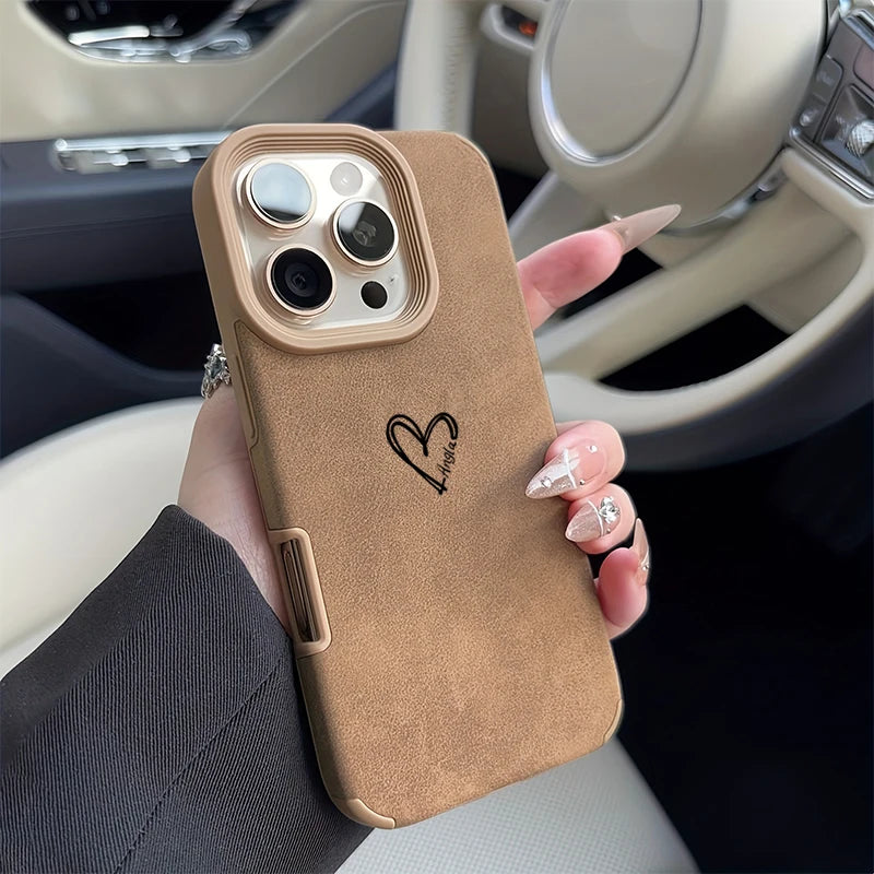 Airplane Heart iPhone Case: Durable Faux Leather Shock-Absorbing Cover 2 Tidesmit