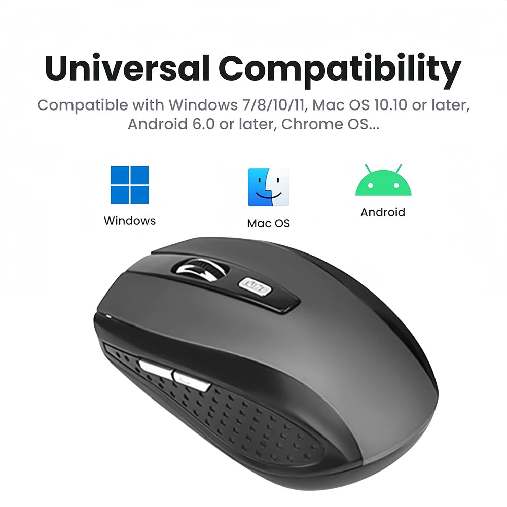 2.4G Wireless Mouse Gaming Mouse Ergonomic Mouse 6 Buttons 800-1200-1600 DPI Optical Office Mouse Mice for PC Laptop MacBook
