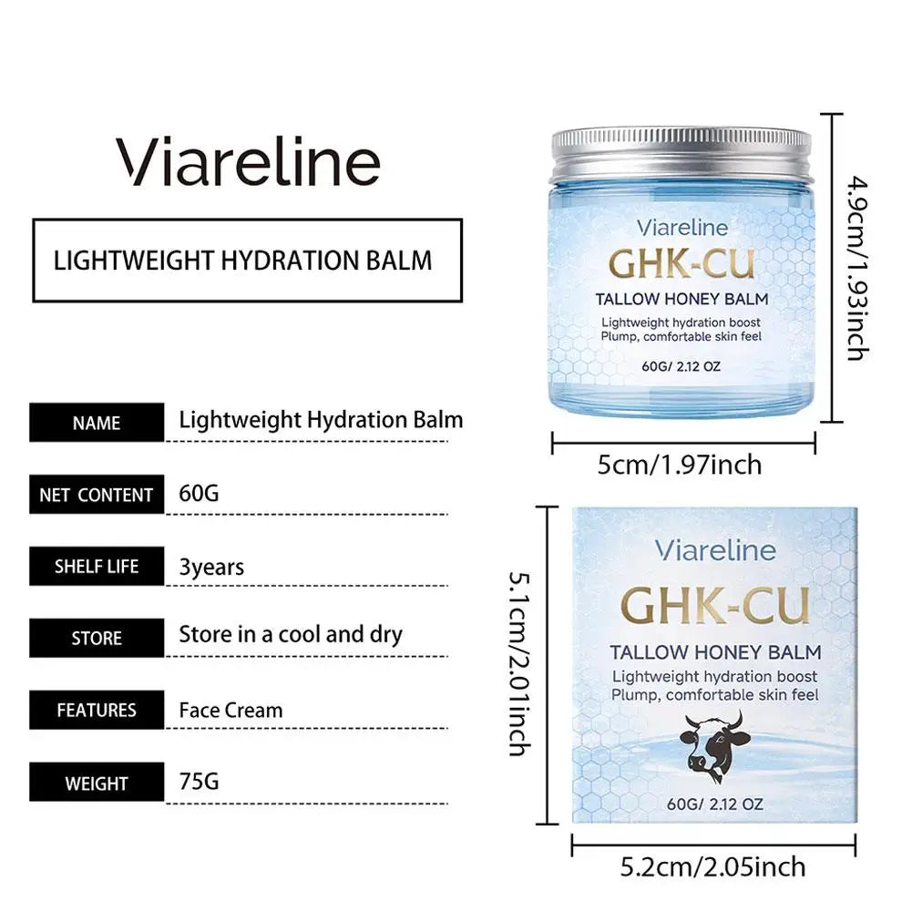 GHK-CU Copper Peptide TALLOW HONEY BALM Lightweight Hydration Boost Plump Repair The Skin Barrier Skincare for All Skin Types