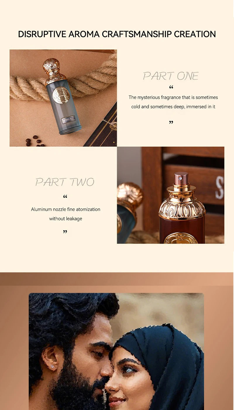 Lauren Emperor Valley unisex EDP 100ml: luxury Arabian Oud perfume in an elegant cylindrical gold-capped glass bottle.