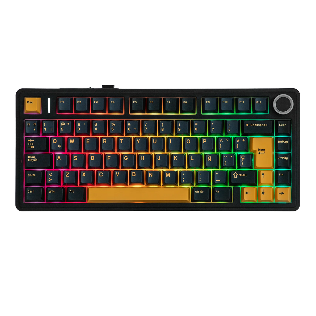 EPOMAKER AULA F75 ISO-ES 75% Spanish QWERTY Hot-Swap Gasket-Mounted Wired/Bluetooth/2.4GHz Wireless Mechanical Gaming Keyboard RGB Backlight