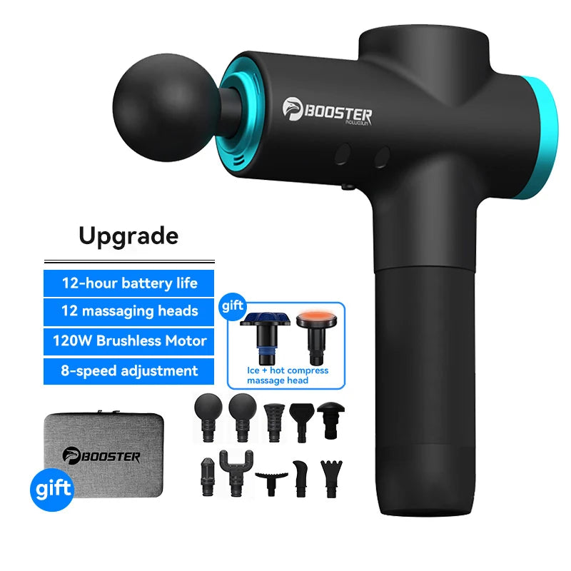 Massage Gun Deep Tissue Percussion Massager, 12 Heads, 4000mAh Battery Relaxation Treatment Tidesmit