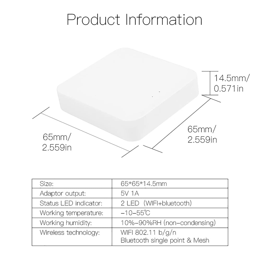 Multi-Mode Smart Gateway: Zigbee & Bluetooth Hub for Alexa & Google Home Tidesmit