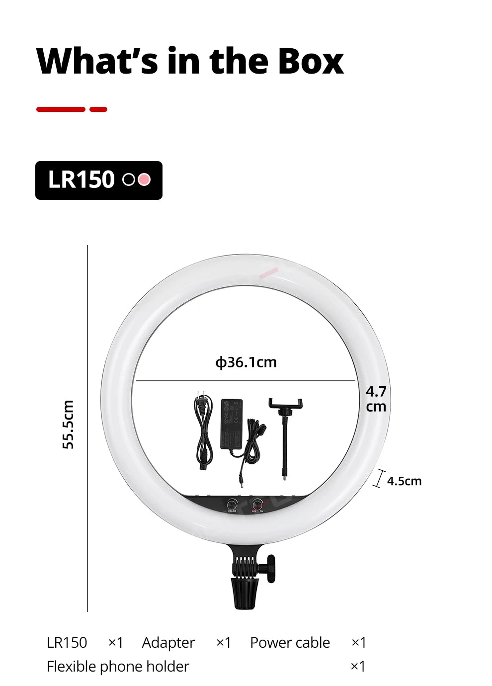 LED Ring Light with Adjustable Color Temperature for Video and Makeup Tidesmit