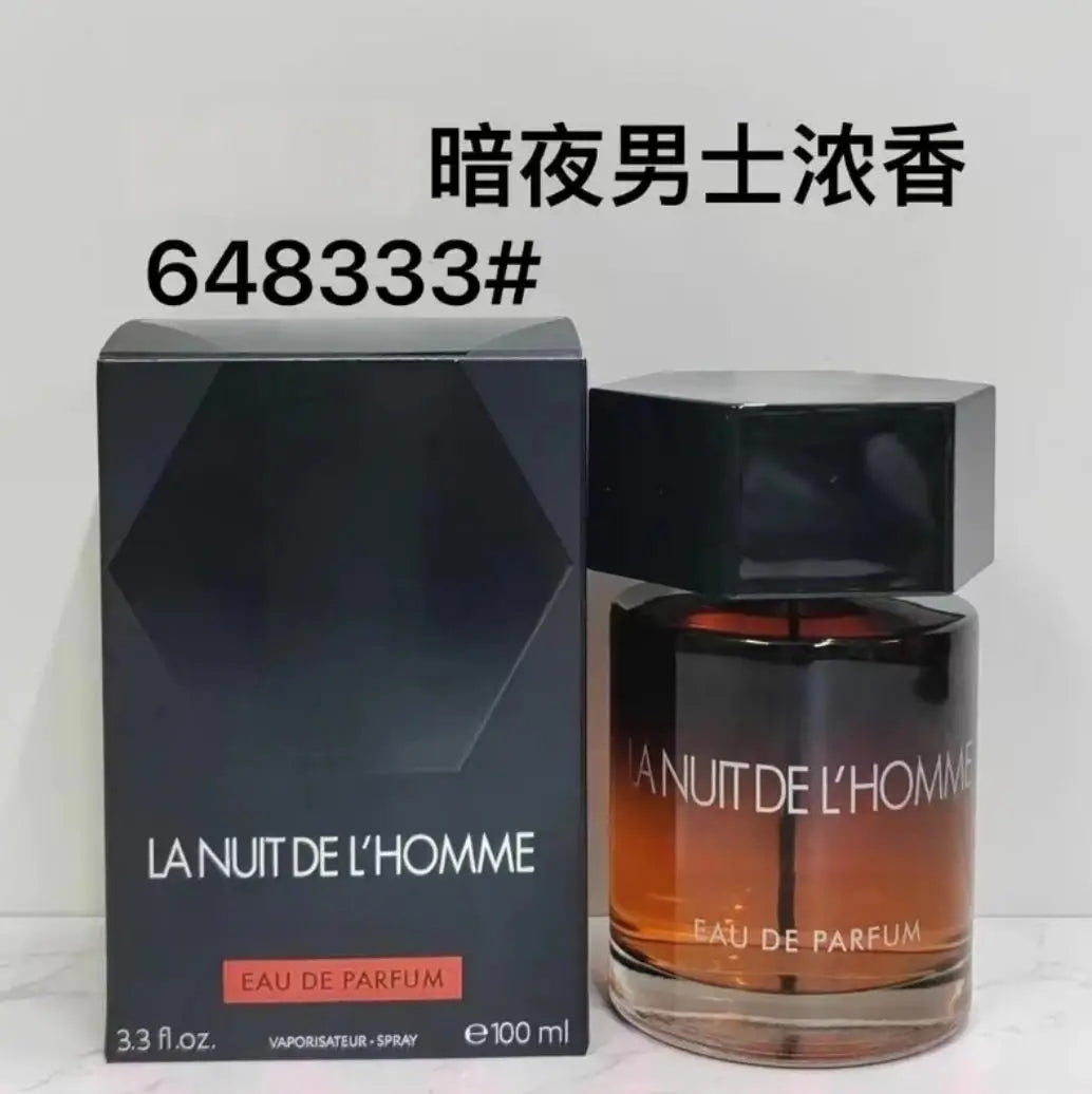 Yves Saint Laurent La Nuit de L'Homme EDP: 100ml oriental woody fragrance in a sleek cylindrical bottle for men.