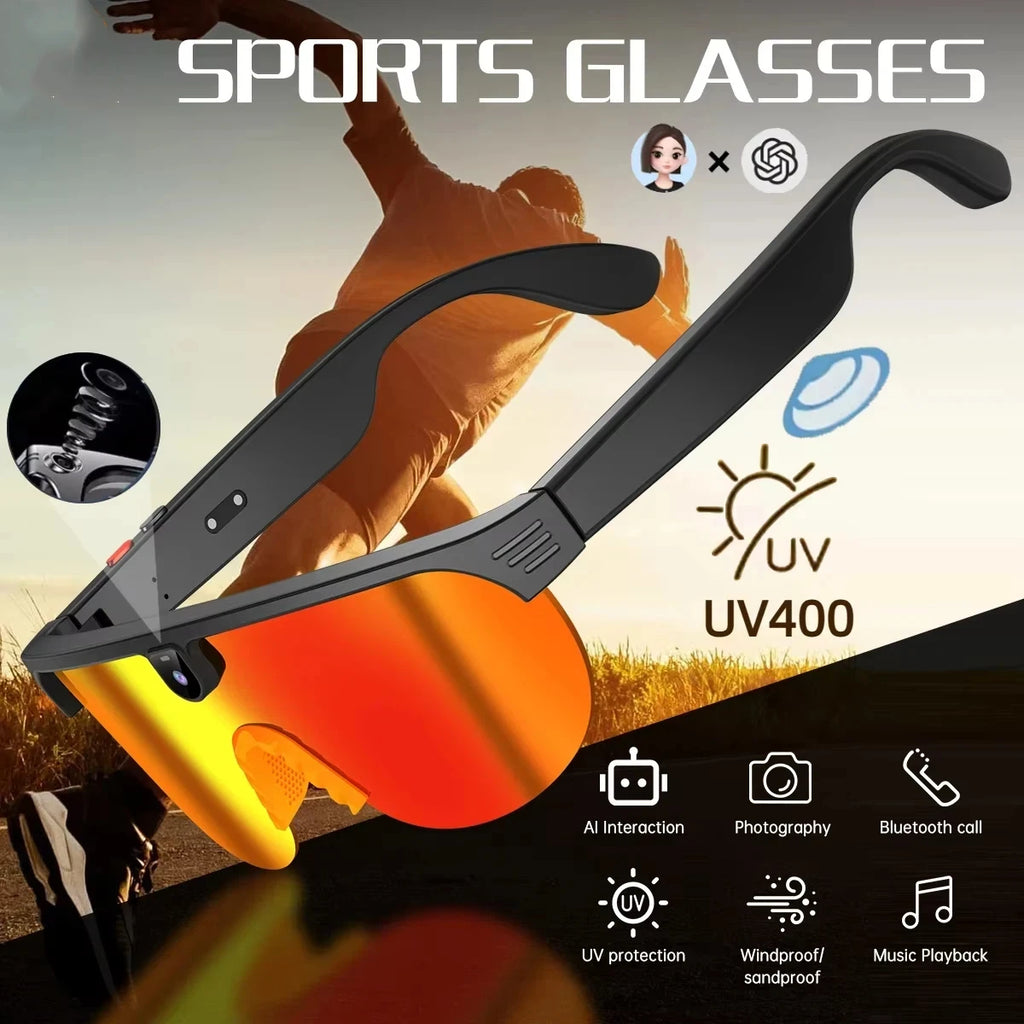 Smart Audio Sunglasses with HD Camera and Bluetooth Translation Tidesmit