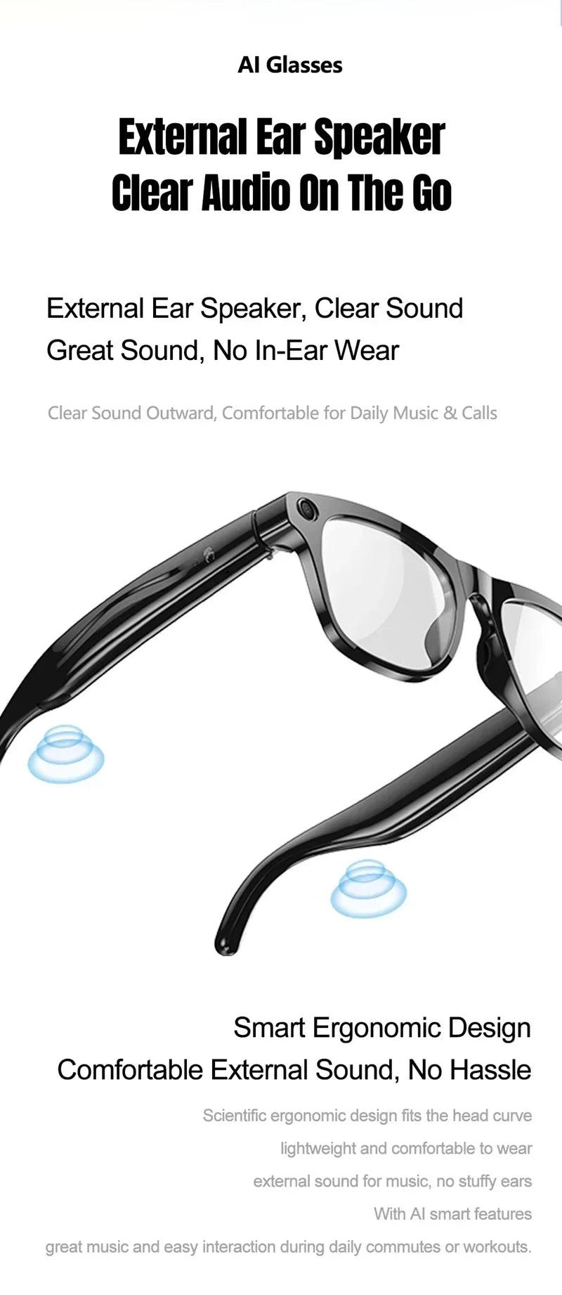 AI Smart Glasses with 8K Camera and Spatial Audio - Tidesmit Tidesmit