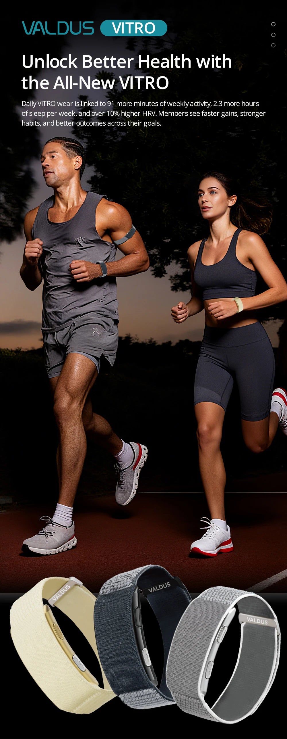 VALDUS New VITRO Smart Bracelet ECG Health Tracker Sports Fitness Heart Rate Blood Pressure Man Woman Wristband For ios Android