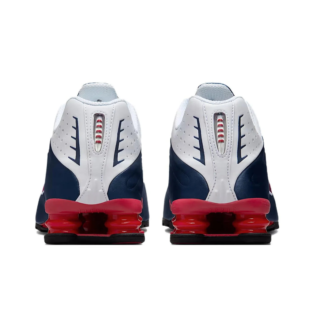 Nike Shox R4 Slip Resistant Abrasion Resistant Low top Casual Running Shoes Unisex Blue White HQ1988-400