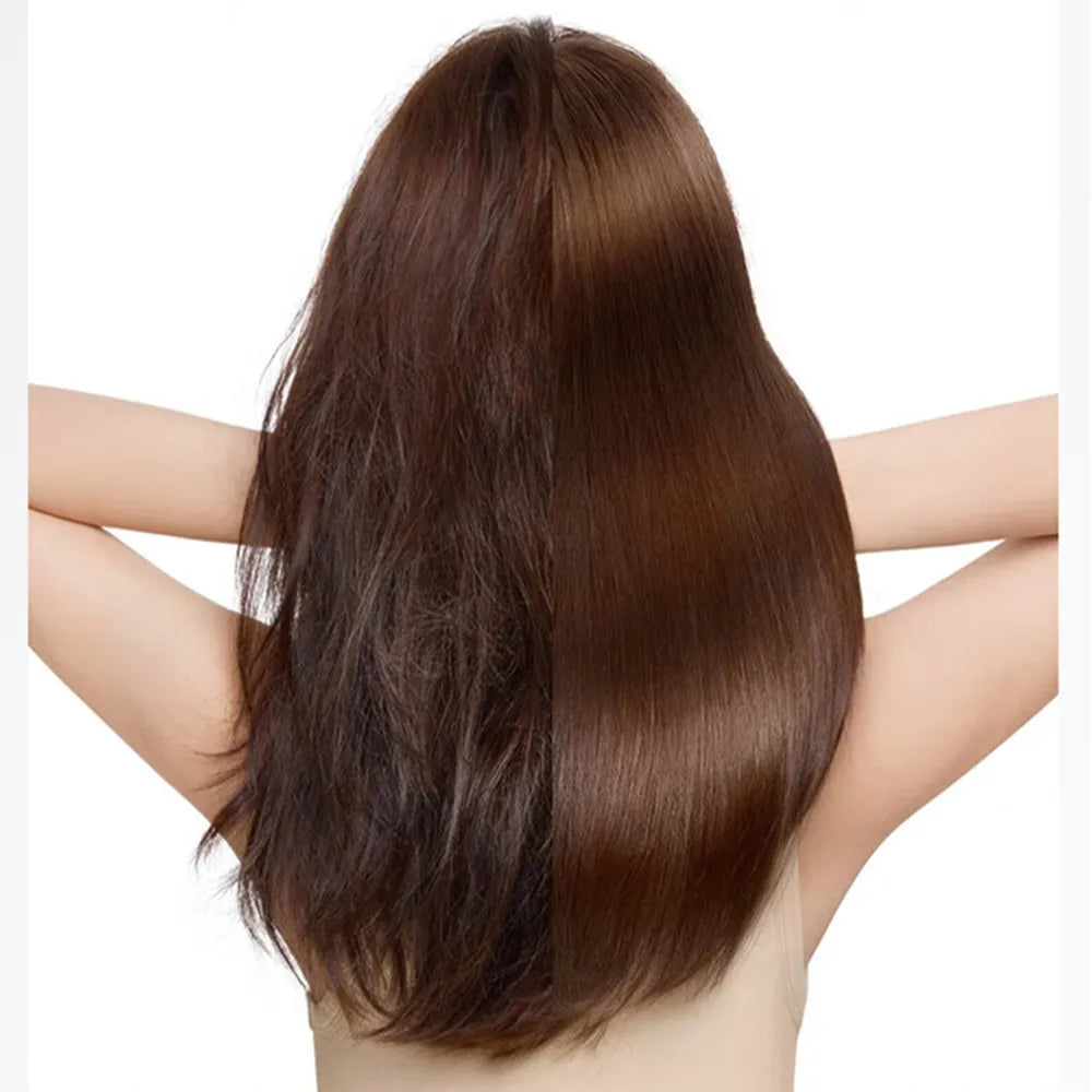 Xiaomi Mijia H501 SE hair dryer before and after: showing smooth, frizz-free hair results from high-speed ion drying.