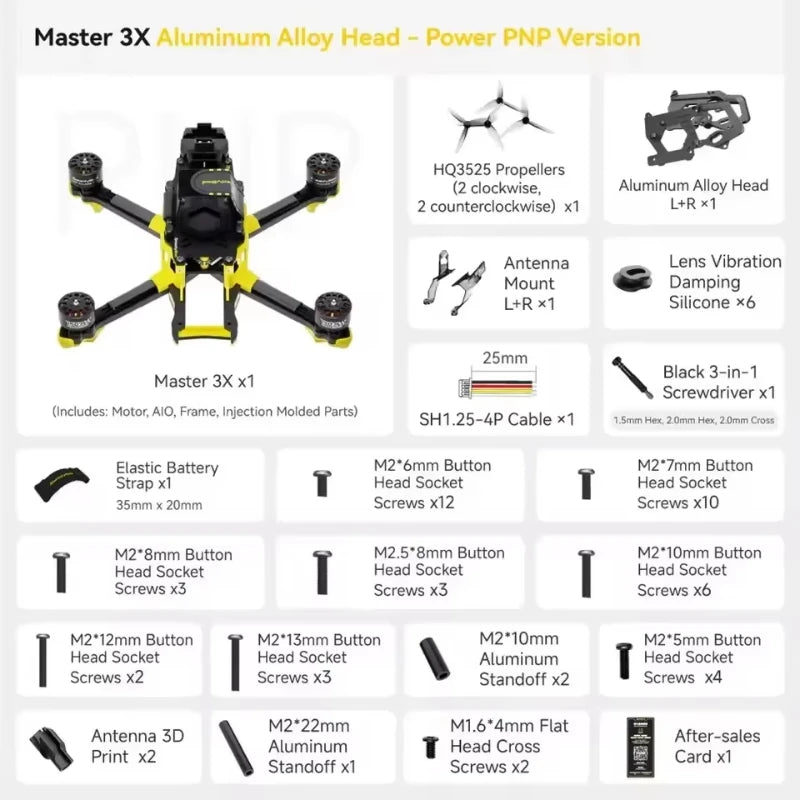SpeedyBee Master 3X FPV Racing Drone, O4 Pro Digital Performance PNP Aluminum Head Tidesmit