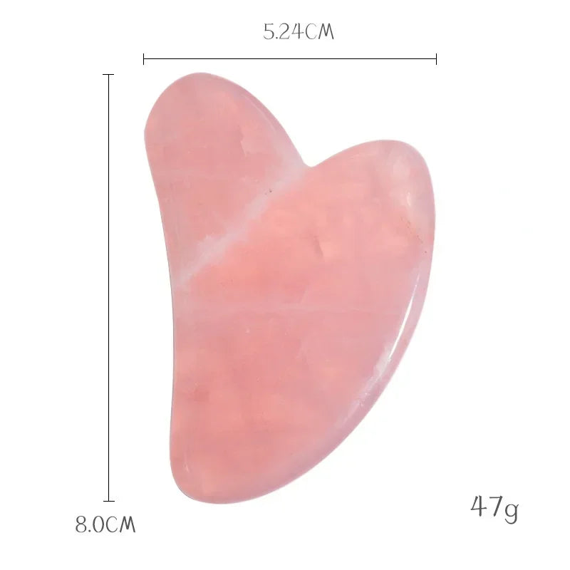 Jade Gua Sha Heart Massage Stone | Tidesmit Premium Facial Tool Back Massage Instrument pink Tidesmit