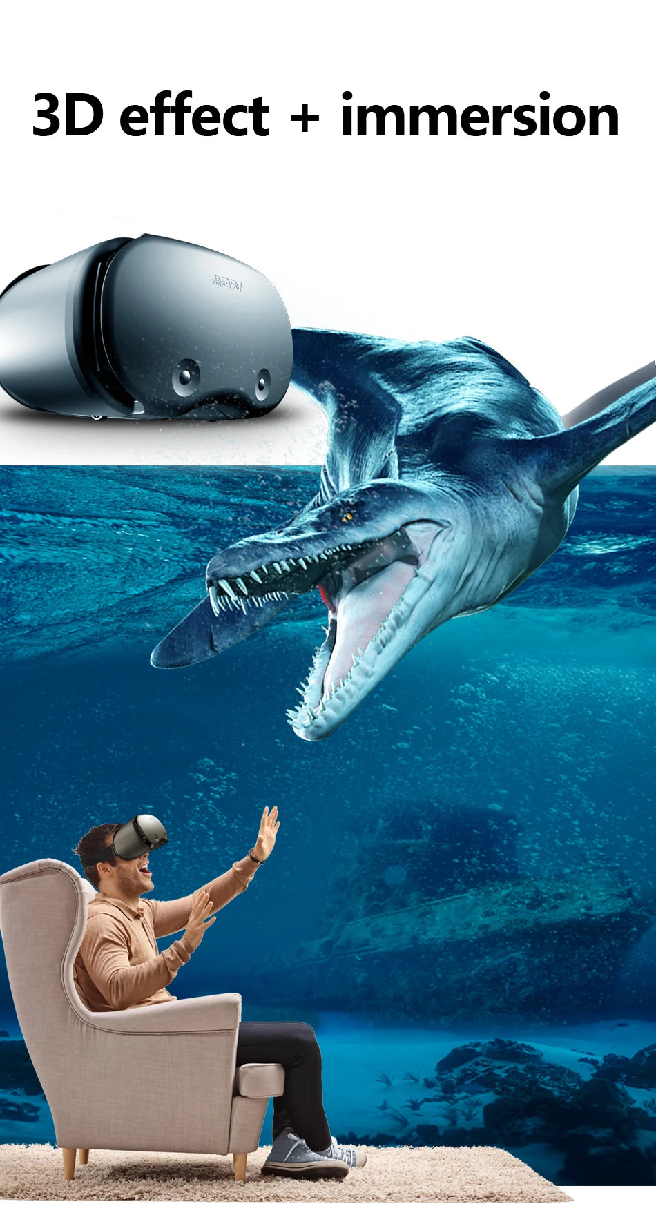 VR Headset for Smartphones | Immersive 3D Goggles for Augmented Reality Tidesmit