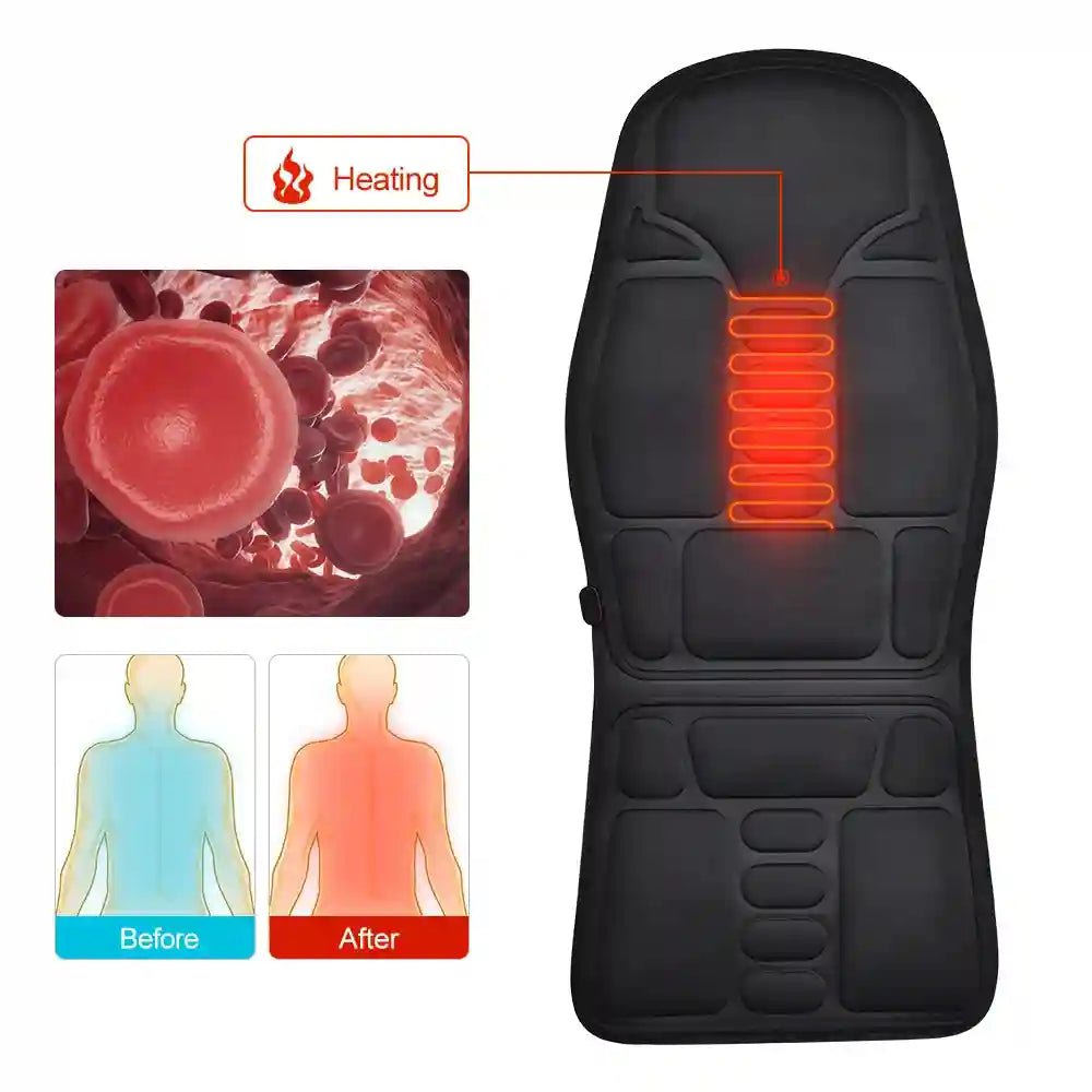 Massage Chair Pad with Heat and Vibration for Back Relief - Tidesmit Massage Roller Tidesmit