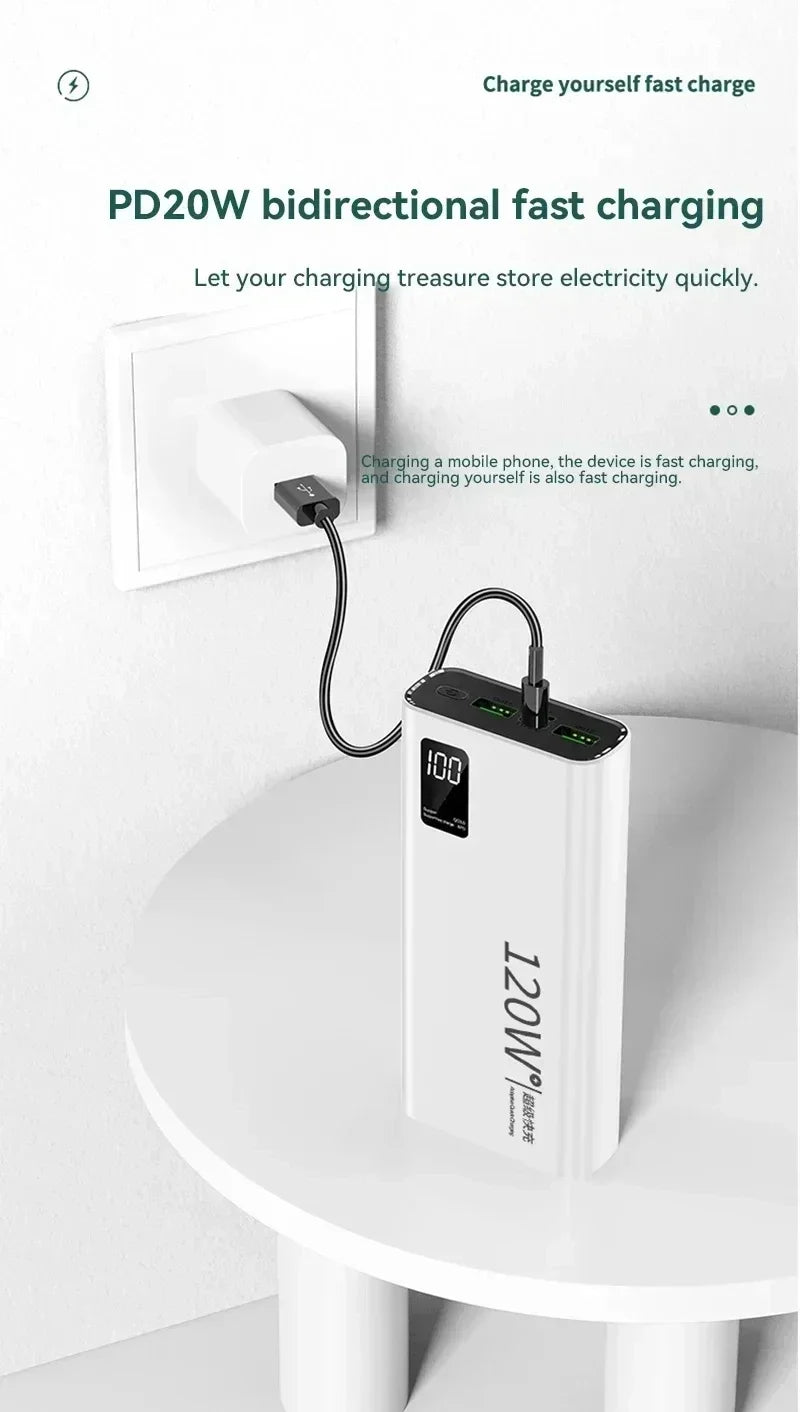 120W Fast Charging Power Bank 200000mAh | High Capacity Travel Battery Tidesmit