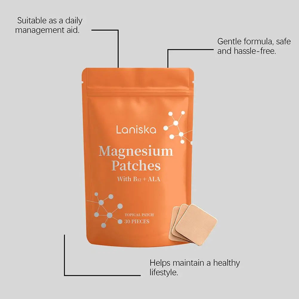30Pcs Magnesium Multi-Vitamin Patch for Metabolism Boost Appetite Support Transdermal B12 Vitamin E Complex for Weight Managemen