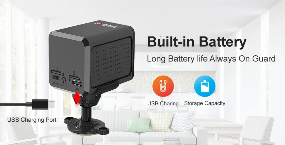 LS VISION Ubox Mini 4G Security Camera SIM Card or Wifi  HD Surveillance Camera 3800mAh Battery Low Power Voice Intercom CCTV